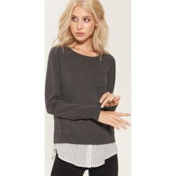 Sweter z koszulą - Szary. Szare koszule damskie House, l. Za 49,99 zł.