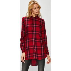 Only - Koszula. Brązowe koszule damskie w kratkę ONLY, z tkaniny, casualowe, z długim rękawem. Za 129,90 zł.