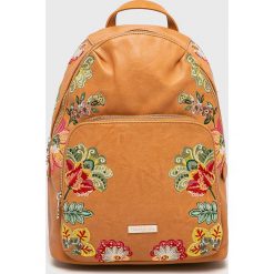Desigual - Plecak. Żółte plecaki damskie Desigual, z nadrukiem, ze skóry ekologicznej. W wyprzedaży za 249,90 zł.