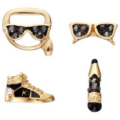Karl Lagerfeld - Kolczyki (4-pack). Żółte kolczyki damskie KARL LAGERFELD, z kryształem, metalowe. W wyprzedaży za 299,90 zł.