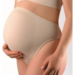 Bezszwowe antybakteryjne figi ciążowe. Różowe figi damskie marki Hanna Style, z materiału. Za 38,99 zł.