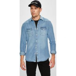 Wrangler - Koszula. Szare koszule męskie jeansowe Wrangler, m, z klasycznym kołnierzykiem, z długim rękawem. Za 259,90 zł.