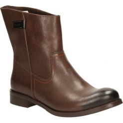 BOTKI NESSI 55704. Brązowe botki damskie marki Nessi, bez obcasa, bez zapięcia. Za 169,99 zł.