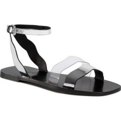 Sandały POLLINI - SA16311C0ATX0902 Silve/Tras. Szare klapki damskie Pollini, bez wzorów, ze skóry, bez obcasa, na obcasie. W wyprzedaży za 519,00 zł.
