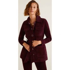 Mango - Kurtka skórzana Seventy. Brązowe kurtki damskie Mango, l, w paski, z materiału. Za 449,90 zł.