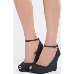 Buty ślubne damskie: Czarne Koturny Afire Love