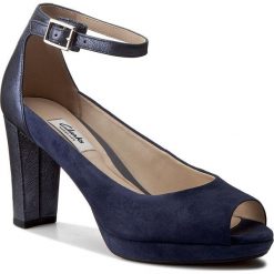 Creepersy damskie: Półbuty CLARKS - Kendra Ella 261234484 Navy Kombi
