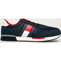 Tommy Hilfiger - Buty dziecięce. Niebieskie trampki chłopięce TOMMY HILFIGER, bez wzorów, ze skóry, sportowe, z okrągłym noskiem, na sznurówki. Za 319,90 zł.