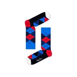 Skarpetki Happy Socks - Argyle (AR01-067). Niebieskie skarpetki męskie Happy Socks, w kolorowe wzory, z bawełny. Za 34,90 zł.