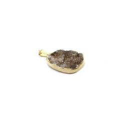 Naszyjnik Agat Druza Ciemny Brąz złoto. Pomarańczowe naszyjniki damskie marki Brazi druse jewelry, z agatem, srebrne. Za 170,00 zł.