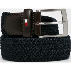 Tommy Hilfiger - Pasek. Niebieskie paski męskie marki TOMMY HILFIGER, w paski, z poliesteru. Za 159,90 zł.