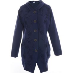 Bluza - 101-1805 BLSC. Niebieskie bluzy damskie Unisono, s, z haftami, z elastanu, bez rękawów, z kapturem. Za 69,00 zł.
