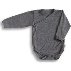 Body z długim rękawem ciemnoszary melanż r. 44. Szare body niemowlęce NANAF ORGANIC, bez wzorów, z długim rękawem. Za 64,17 zł.