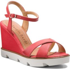 Sandały SERGIO BARDI - Brumano SS127314518KD 108. Czerwone klapki damskie marki Sergio Bardi, bez wzorów, ze skóry, bez obcasa, na obcasie. W wyprzedaży za 169,00 zł.