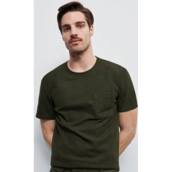 T-shirt ze strukturalnej dzianiny - Zielony. Zielone t-shirty męskie Reserved, s, z dzianiny. Za 59,99 zł.
