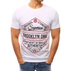 T-shirty męskie z nadrukiem: T-shirt męski z nadrukiem biały (rx2611)