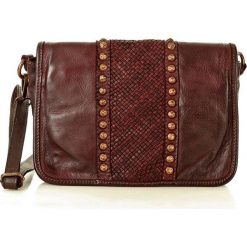 MARCO MAZZINI Torebka skórzana crossbody old pelle lavata burgund. Czerwone listonoszki damskie MAZZINI, w paski, ze skóry, klasyczne, bez dodatków. Za 399,00 zł.