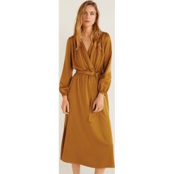 Mango - Sukienka Vegas-A. Pomarańczowe sukienki damskie Mango, na co dzień, xl, bez wzorów, z elastanu, casualowe, bez kołnierzyka, z długim rękawem, długie, maxi, proste. Za 269,90 zł.
