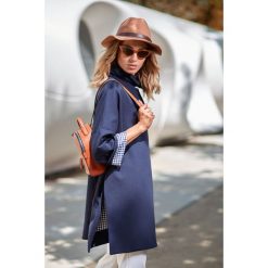 Bluza - granatowa. Bluzy damskie Moe, s, w kratkę, z elastanu, bez rękawów, bez kaptura. Za 199,00 zł.