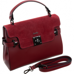 Torebka skórzana kuferek Rovicky TWR-69 czerwona - czerwony. Czerwone kuferki damskie ROVICKY, bez wzorów, ze skóry, eleganckie, bez dodatków. Za 279,00 zł.