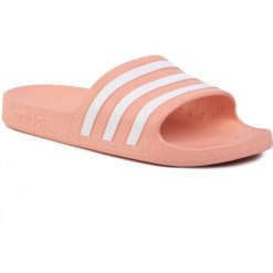 Klapki adidas - adilette Aqua G28714 Duspnk/Ftwwht/Duspnk. Różowe klapki damskie Adidas, bez wzorów, z tworzywa sztucznego, bez obcasa. Za 79,00 zł.