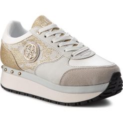 Sneakersy GUESS - Tiffany FLTIF1 LAC12 WHITE. Żółte bez kategorii marki Guess, z zamszu. W wyprzedaży za 299,00 zł.
