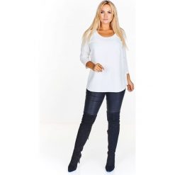Bluzka damska elegancka plus size - czerwony, 36. Czerwone bluzki damskie e-margeritka.pl, plus size, bez wzorów, z elastanu, eleganckie, bez rękawów, bez kaptura. Za 149,99 zł.