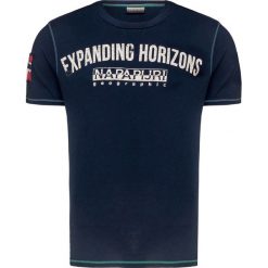 T-shirt NAPAPIJRI SELIZE. Niebieskie t-shirty męskie Napapijri, z nadrukiem, z bawełny, z okrągłym kołnierzem. W wyprzedaży za 248,00 zł.