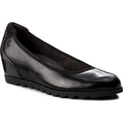 Półbuty TAMARIS - 1-22421-21 Black Leather 003. Czarne półbuty damskie na koturnie marki Tamaris, z materiału. Za 249,90 zł.