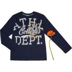 Koszulka w kolorze granatowym. Niebieskie t-shirty chłopięce Benetton Kids, z nadrukiem, z bawełny, bez rękawów. W wyprzedaży za 35,95 zł.