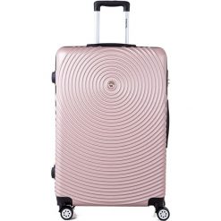 Walizka w kolorze różowego złota - 107 l. Różowe walizki Bestseller Luggage, bez wzorów, z materiału. W wyprzedaży za 239,95 zł.