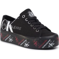 Tenisówki CALVIN KLEIN JEANS - Zamira B4R0885 Black. Czarne półbuty damskie Calvin Klein Jeans, bez wzorów, z jeansu, bez zapięcia. Za 429,00 zł.