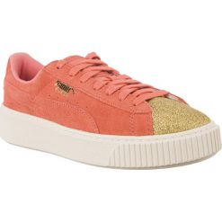 Suede Platform Glam PUMA Team Gold Shell Pink. Różowe trampki i tenisówki damskie Puma, bez wzorów, z zamszu, bez zapięcia. W wyprzedaży za 299,00 zł.