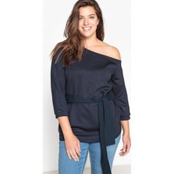 Asymetryczna bluza. Szare bluzy damskie marki CASTALUNA, z elastanu, z długim rękawem, długie. Za 141,08 zł.