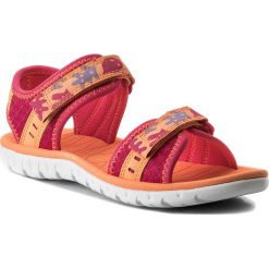 Sandały CLARKS - Surfing Skies 261313616 Berry Combi. Różowe sandały dziewczęce Clarks, ze skóry ekologicznej, bez zapięcia. W wyprzedaży za 119,00 zł.