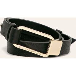 Tommy Hilfiger - Pasek skórzany. Czarne paski damskie TOMMY HILFIGER, w paski, ze skóry. Za 259,90 zł.