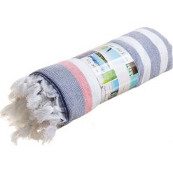 Kąpielówki męskie: Fouta „Atmosphère” w kolorze granatowo-białym – 160 x 90 cm
