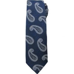 Modny i Elegancki Krawat Alties - Granatowy we Wzór Paisley KRALTS0166. Niebieskie krawaty męskie Alties, bez wzorów, z tkaniny, eleganckie. Za 39,00 zł.
