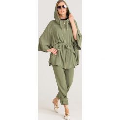 PŁASZCZ MY TWIN TWINSET. Zielone kurtki damskie Twinset, s, w paski, z tkaniny. Za 664,30 zł.