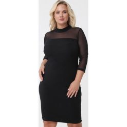 Czarna Sukienka Nanette. Czarne sukienki damskie Born2be, na co dzień, xl, bez wzorów, z dzianiny, wizytowe, ze stójką, bez rękawów, midi, proste. Za 69,99 zł.