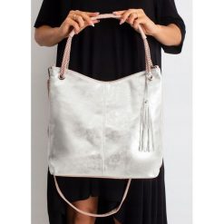 Torebka Damska Skóra Eko Shopper Bag Torba Worek. Torby damskie na zakupy Merg, w paski, z jeansu, eleganckie, na ramię, duże, bez dodatków. W wyprzedaży za 89,00 zł.
