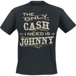 Johnny Cash The Only Cash T-Shirt czarny. Czarne t-shirty męskie z nadrukiem marki Johnny Cash, s, z okrągłym kołnierzem. Za 74,90 zł.