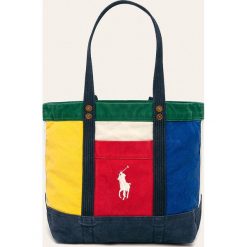 Polo Ralph Lauren - Torebka. Torby damskie na zakupy Polo Ralph Lauren, w paski, z bawełny, duże, bez dodatków. W wyprzedaży za 539,90 zł.