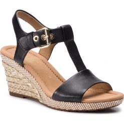 Espadryle GABOR - 22.824.57 Schwarz. Czarne espadryle damskie Gabor, bez wzorów, ze skóry, bez obcasa, na obcasie. W wyprzedaży za 349,00 zł.