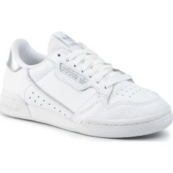 Buty adidas - Continental 80 W EE8925 Ftwwht/Ftwwht/Silvmt. Białe półbuty damskie Adidas, na co dzień, bez wzorów, ze skóry, bez obcasa, na płaskiej podeszwie, bez zapięcia. Za 399,00 zł.