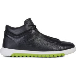 Geox - Buty. Czarne buty sportowe męskie Geox, ze skóry, na sznurówki. W wyprzedaży za 399,90 zł.