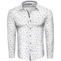 Koszula męska slim biała Recea. Białe koszule męskie Recea, xl, bez wzorów, z elastanu, eleganckie. Za 109,99 zł.