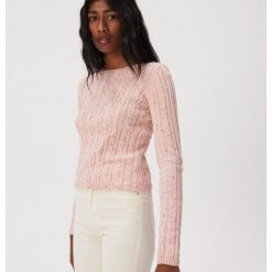 Melanżowy sweter z fakturą - Różowy. Różowe swetry damskie Sinsay, s, bez wzorów, bez rękawów, bez kaptura. Za 49,99 zł.
