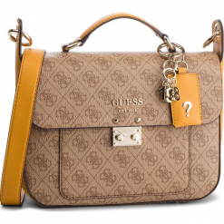 Torebka GUESS - HWSG71 74180 BRO MLT. Brązowe torebki klasyczne damskie Guess, z aplikacjami, ze skóry ekologicznej. Za 599,00 zł.