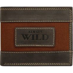Portfel męski skórzany Always Wild N992-JEANS. Pomarańczowe portfele męskie ALWAYS WILD, bez wzorów, z jeansu. Za 49,90 zł.
